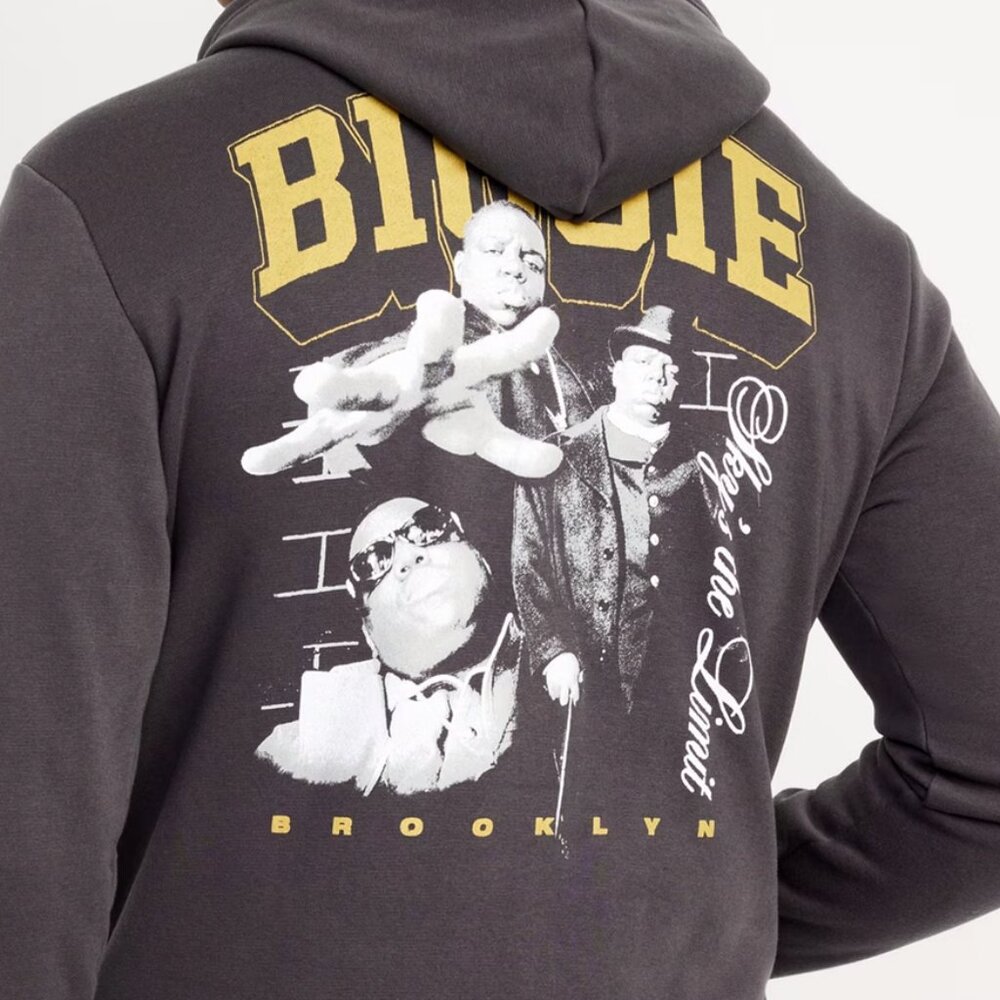 BIGGIE NOTORIOUS B.I.G. SMALLS HOODIE GRAY (MEN'S LARGE)